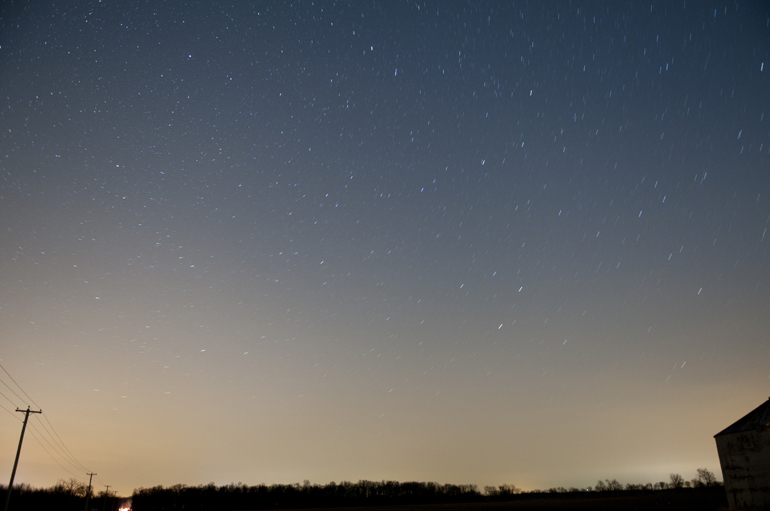 f/2.8, 175s, ISO 200. Taken south of Brook, Ind. at 11:14pm EDT.