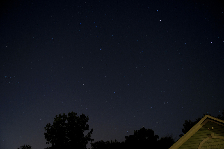 The only meteor I caught that looks like a meteor. You can find it near the tree line.