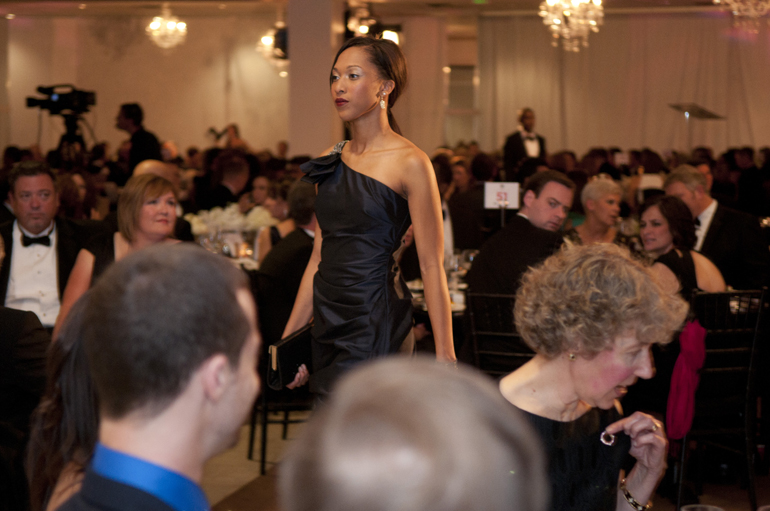 A model shows off the 2014 clothing line during the Key to the Cure Gala at Saks Fifth Avenue in Indianapolis, Friday, Oct. 11, 2013.