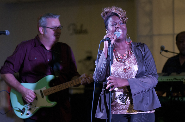 The Flying Toasters performs during the Key to the Cure Gala at Saks Fifth Avenue in Indianapolis, Friday, Oct. 11, 2013.
