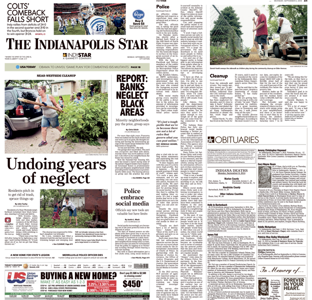 Community clean-up spread in The Indianapolis Star