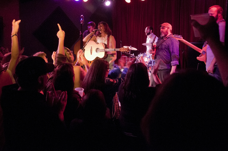 The Honeycutters thanks the audience after opening for Amy Ray at Radio Radio in Fountain Square, Friday, May 2, 2014.