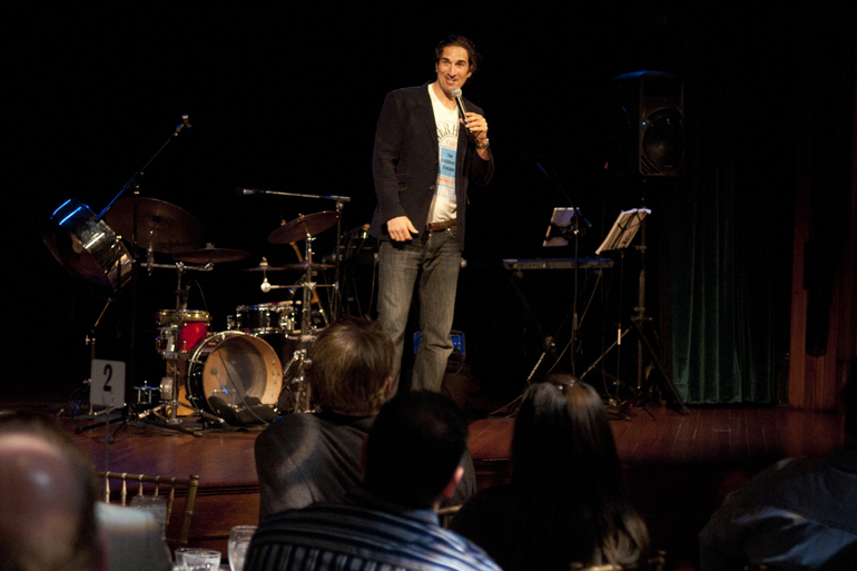 Comedian Gary Gulman performs at VonnegutFest\'s Timequake Clambake at Indiana Landmarks\' Cook Theater, Saturday, Nov. 9, 2013.